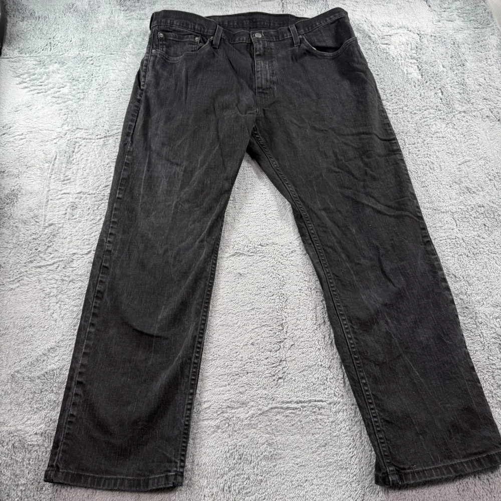 Levis 559 Relaxed Straight Jeans Mens 38x30 Faded Black Denim Pants 00559-0239